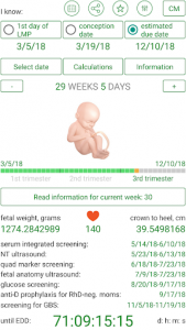 اسکرین شات برنامه Pregnancy Due Date Calculator and Calendar 3