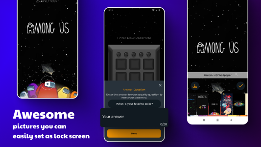 اسکرین شات 8 برنامه AmongLock Among Us Lock Screen