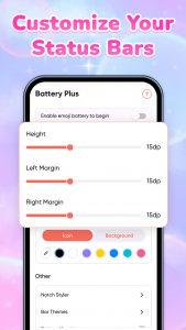اسکرین شات 4 برنامه Emoji Battery: Cute Status Bar