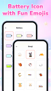 اسکرین شات 2 برنامه Emoji Battery: Cute Status Bar