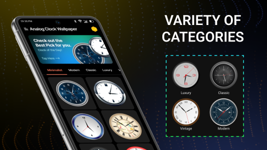 اسکرین شات 3 برنامه Live Analog Clock Wallpaper