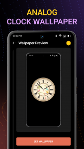 اسکرین شات 4 برنامه Live Analog Clock Wallpaper