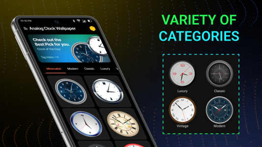 اسکرین شات 3 برنامه Live Analog Clock Wallpaper