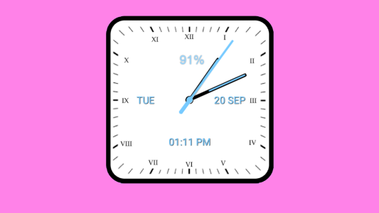 اسکرین شات 2 برنامه Analog Clock Square Classic