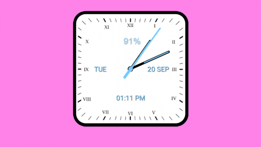 اسکرین شات برنامه Analog Clock Square Classic 2