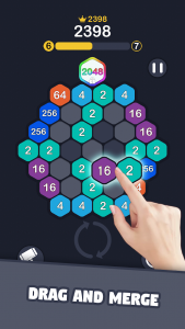 اسکرین شات بازی 2048 Hexagon Puzzle 1