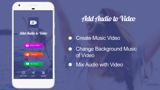 اسکرین شات برنامه Add Audio to Video : Audio Video Mixer 1