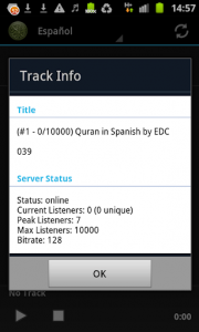 اسکرین شات برنامه Quran Audio Translation Radio 7