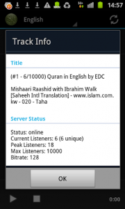 اسکرین شات برنامه Quran Audio Translation Radio 6