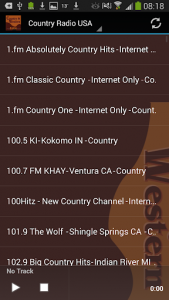 اسکرین شات برنامه Country Music Radio USA 1