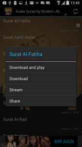 اسکرین شات برنامه Audio Quran by Ibrahim Jibreen 3
