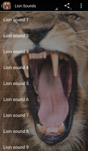 اسکرین شات برنامه Lion Sounds 1