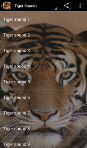 اسکرین شات برنامه Tiger Sounds 1