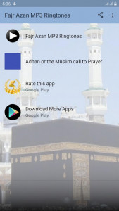 اسکرین شات برنامه Fajr Azan MP3 Ringtones 1
