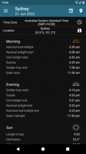 اسکرین شات 8 برنامه Sun Position, Sunrise & Sunset