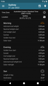 اسکرین شات برنامه Sun Position, Sunrise & Sunset 8