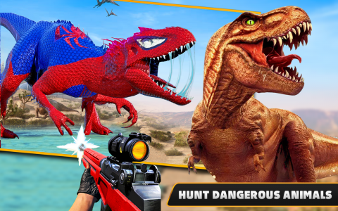 اسکرین شات برنامه Wild Dino Hunting Animal Games 2
