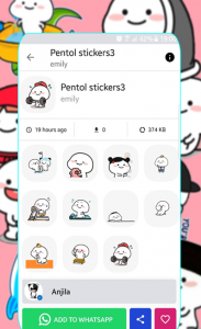 اسکرین شات برنامه New Pentol stickers Animated for Whatsapp🤩 7