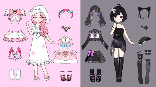 اسکرین شات 1 بازی Anime Paper Doll DIY: Dress Up