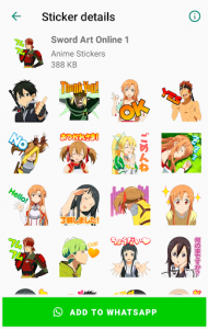 اسکرین شات برنامه Anime Stickers for WhatsApp - WAStickerApps 3