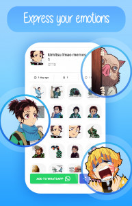 اسکرین شات برنامه Anime Stickers for WhatsApp 1