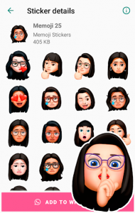 اسکرین شات برنامه Memoji Stickers for WhatsApp - WAStickerApps 7