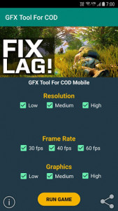 اسکرین شات برنامه GFX Tool for COD - Game Booster 1