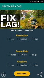 اسکرین شات برنامه GFX Tool for COD - Game Booster 3