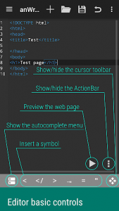اسکرین شات برنامه anWriter free HTML editor 3