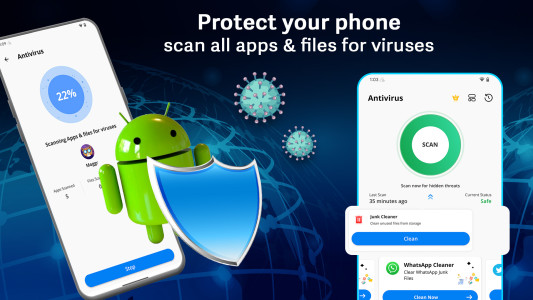اسکرین شات 1 برنامه Antivirus: Virus Cleaner, Junk