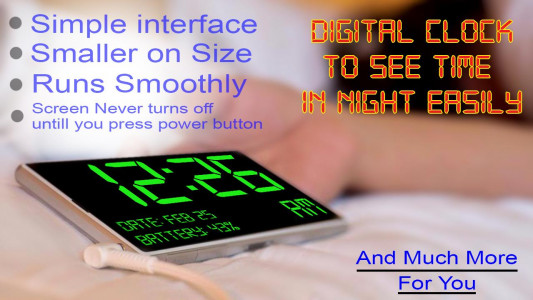 اسکرین شات برنامه Digital Clock Simple and Big 5