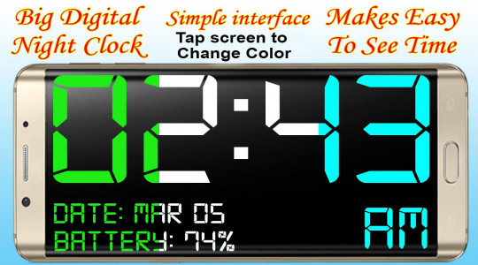اسکرین شات برنامه Digital Clock Simple and Big 7