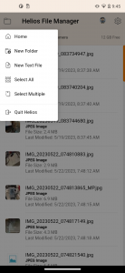 اسکرین شات برنامه Helios File Manager 2