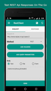 اسکرین شات برنامه Rest Client - Test REST API with your phone 2