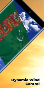 اسکرین شات 2 برنامه Turkmenistan Flag Live Wall