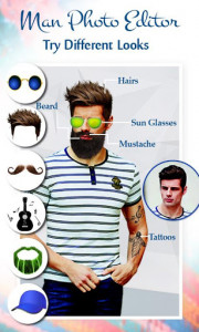 اسکرین شات برنامه Man Photo Editor : Men makeover app, hair style 1