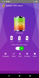 اسکرین شات برنامه Battery 100% Alarm 1