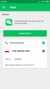 اسکرین شات برنامه Wabi - Virtual Number for WeCh 3