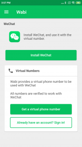 اسکرین شات برنامه Wabi - Virtual Number for WeCh 1