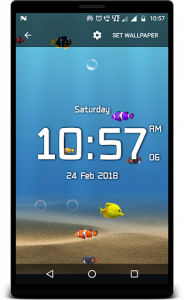 اسکرین شات برنامه Aquarium live wallpaper with digital clock 1