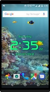 اسکرین شات برنامه Aquarium live wallpaper with digital clock 3