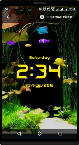 اسکرین شات برنامه Aquarium live wallpaper with digital clock 5