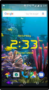 اسکرین شات برنامه Aquarium live wallpaper with digital clock 2
