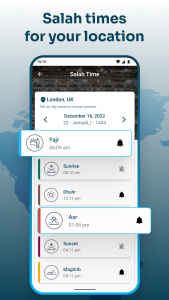 اسکرین شات برنامه Qibla Compass with Salah Time 4