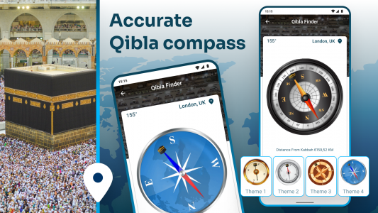 اسکرین شات برنامه Qibla Compass with Salah Time 1