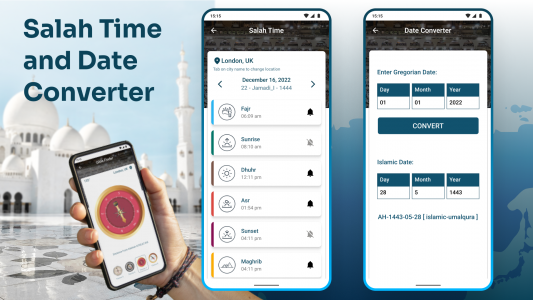 اسکرین شات برنامه Qibla Compass with Salah Time 8