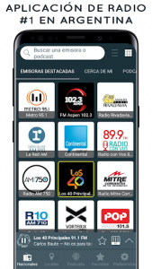 اسکرین شات برنامه Radio Argentina: Radio FM, Radio AM, Radio Online 1