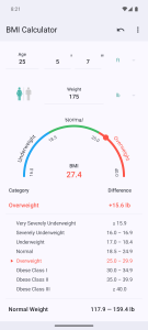 اسکرین شات 2 برنامه BMI Calculator