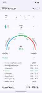 اسکرین شات برنامه BMI Calculator 1