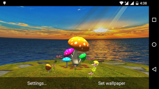 اسکرین شات برنامه 3D Mushroom-Sun Live Wallpaper 3